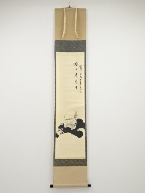 JAPANESE HANGING SCROLL / HAND PAINTED / CALLIGRAPHY / BY KATSUDO HOSOAI